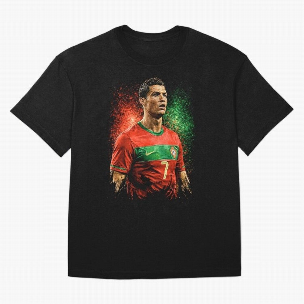 Cristiano Ronaldo Football Legend Oversized T-Shirt Bring Bold Fan Energy to Global Football Passion for FIFA World Cup 2026 Group Stage, Inspired by Neymar, Haaland and Cristiano Ronaldo, England, Worldwide Fan Energy, Dramatic Goals, Stadium