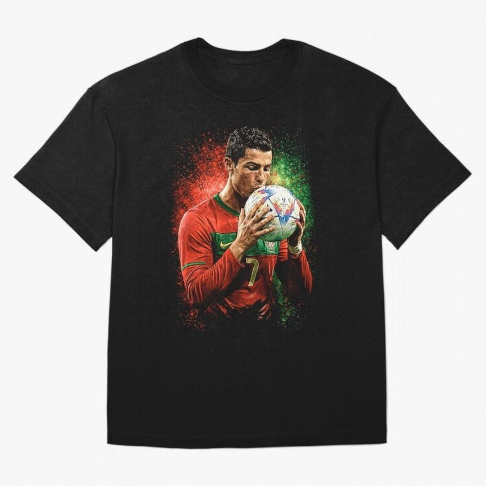 Cristiano Ronaldo Football Legend Oversized T-Shirt Celebrate the Magic of the FIFA World Cup 2026 Journey through Cristiano Ronaldo Highlights, England and Germany Pride, Retro Football Energy, Iconic Rivalries, Trophy Chase Drama and Stadium