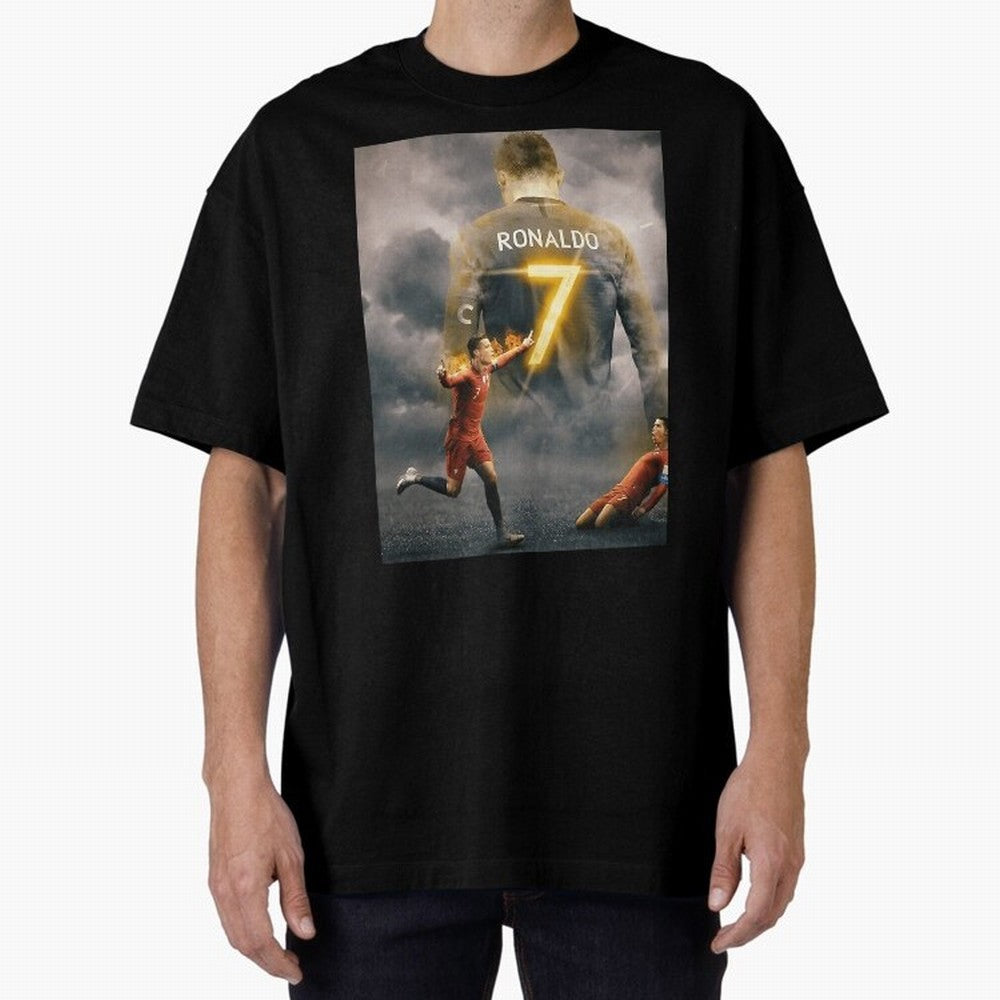 Aesthetic Ronaldo Poster Oversized T-Shirt Showcase FIFA World Cup 2026 Group Stage for Fans of Mbappe and Neymar and Brazil, Bringing Football History, Final Match Energy, Crowd Noise and Once in a Lifetime Moments; Made for Die Hard Supporters,