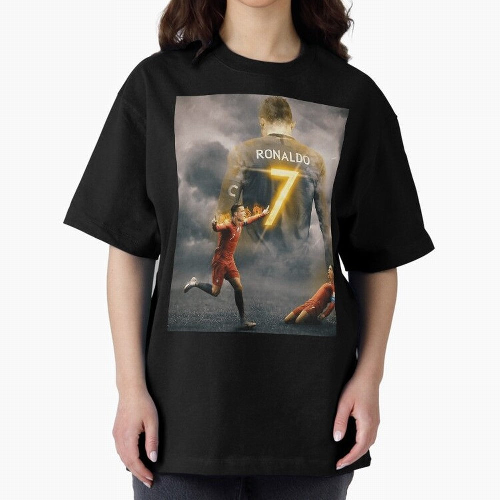 Aesthetic Ronaldo Poster Oversized T-Shirt Showcase FIFA World Cup 2026 Group Stage for Fans of Mbappe and Neymar and Brazil, Bringing Football History, Final Match Energy, Crowd Noise and Once in a Lifetime Moments; Made for Die Hard Supporters,