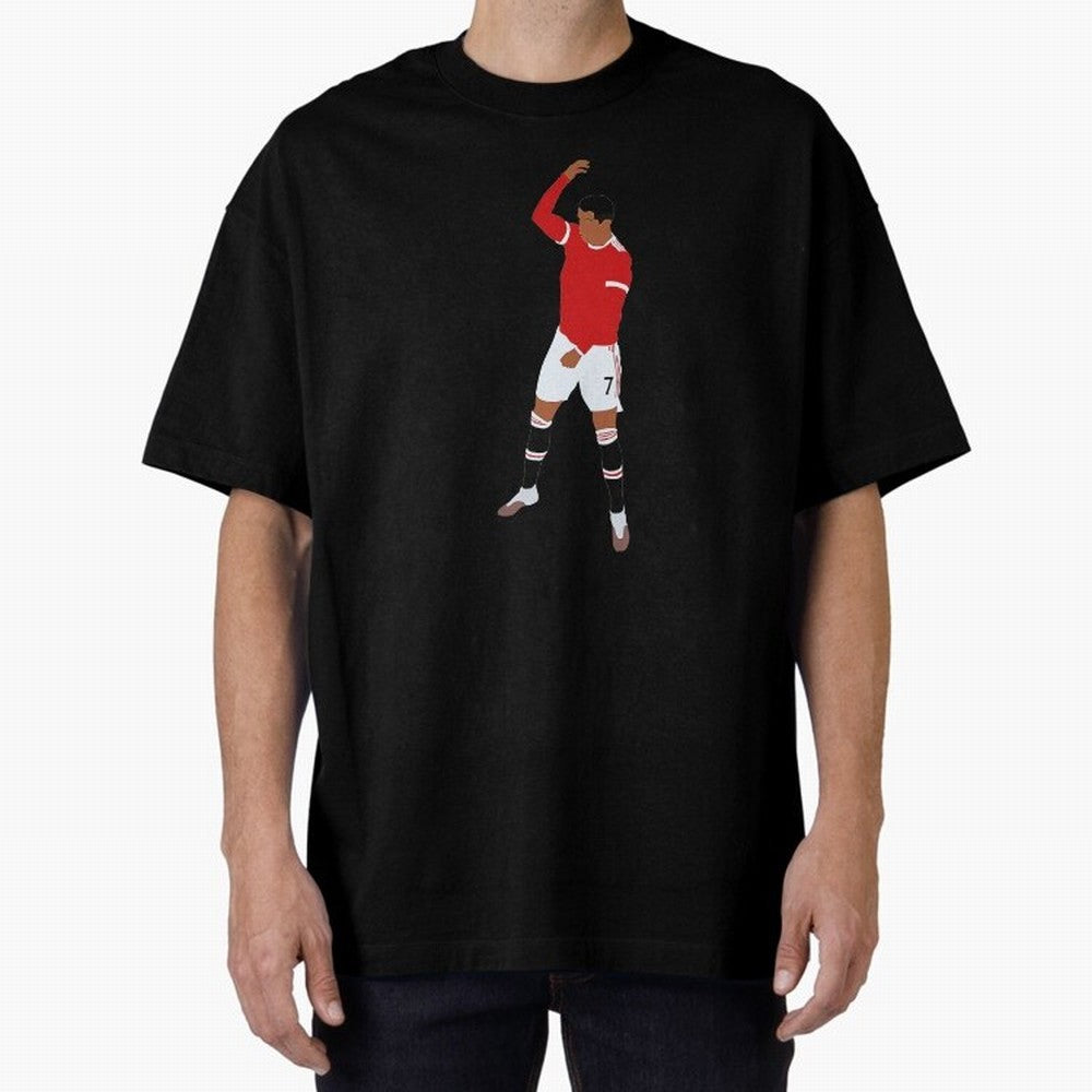 Cristiano Ronaldo Oversized T-Shirt Cheer for FIFA World Cup 2026 Group Stage Featuring Haaland and Mbappe, Spain Energy, Global Supporter Spirit, Legendary Goals, National Colors and Tournament Celebration; Great for Supporters Who Love Legendary