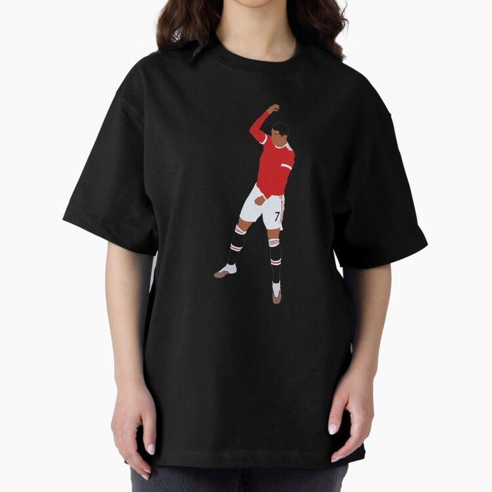 Cristiano Ronaldo Oversized T-Shirt Cheer for FIFA World Cup 2026 Group Stage Featuring Haaland and Mbappe, Spain Energy, Global Supporter Spirit, Legendary Goals, National Colors and Tournament Celebration; Great for Supporters Who Love Legendary