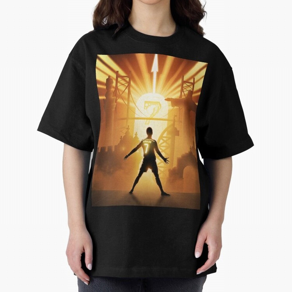 Celebration of Champions Art Poster Oversized T-Shirt Celebrate Rivalries and Pride in FIFA World Cup 2026 Centered on Cristiano Ronaldo, Argentina Energy, Football Festival Excitement, Trophy Ambitions, Country Rivalries and Star Player Buzz;