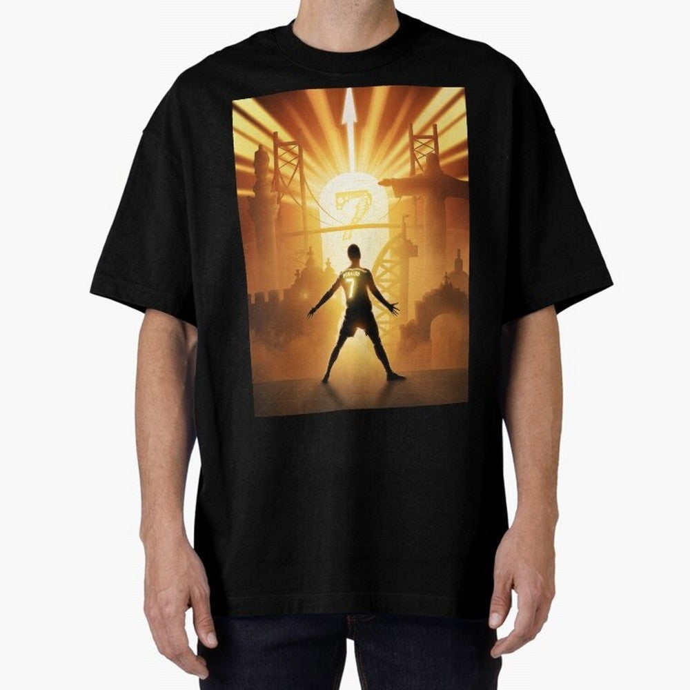 Celebration of Champions Art Poster Oversized T-Shirt Celebrate Rivalries and Pride in FIFA World Cup 2026 Centered on Cristiano Ronaldo, Argentina Energy, Football Festival Excitement, Trophy Ambitions, Country Rivalries and Star Player Buzz;