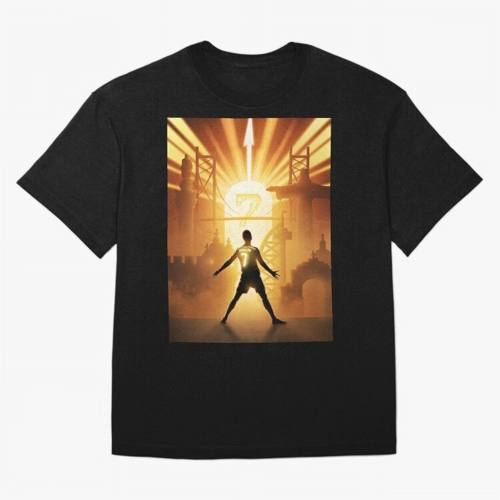 Celebration of Champions Art Poster Oversized T-Shirt Celebrate Rivalries and Pride in FIFA World Cup 2026 Centered on Cristiano Ronaldo, Argentina Energy, Football Festival Excitement, Trophy Ambitions, Country Rivalries and Star Player Buzz;