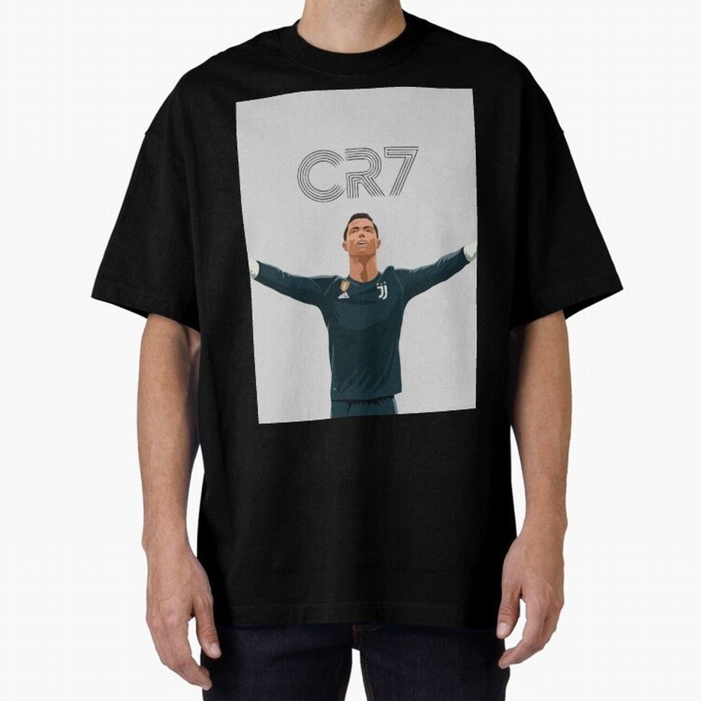 Cristiano Ronaldo CR7 Juventus T-shirt Design Oversized T-Shirt Bring Trophy Dreams to FIFA World Cup 2026 Group Stage Spirit, Centered on Brazil, Portugal and Argentina, Haaland, Vintage Soccer Flavor, Modern Football Stars, National Flags and