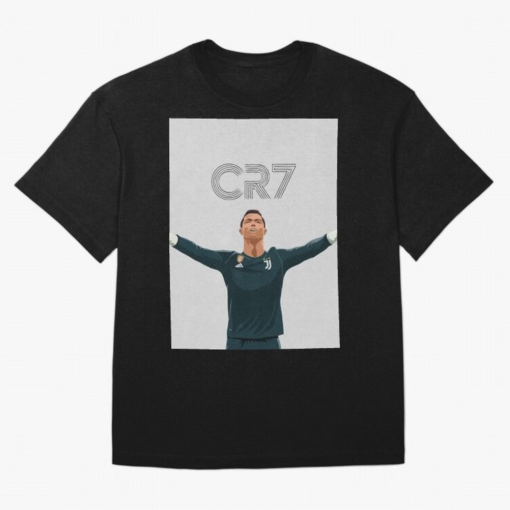 Cristiano Ronaldo CR7 Juventus T-shirt Design Oversized T-Shirt Bring Trophy Dreams to FIFA World Cup 2026 Group Stage Spirit, Centered on Brazil, Portugal and Argentina, Haaland, Vintage Soccer Flavor, Modern Football Stars, National Flags and