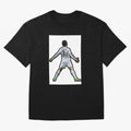 Cristiano Ronaldo Suii Sticker Oversized T-Shirt Represent Fans Who Live for the FIFA World Cup 2026 USA Canada Mexico Journey through Messi, CR7 and Mbappe Highlights, Portugal, Spain and Germany Pride, Retro Football Energy, Iconic Rivalries,