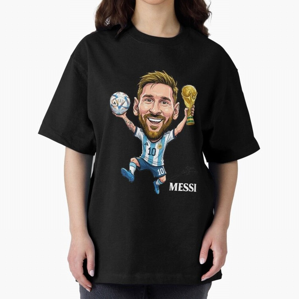 Messi Campion Oversized T-Shirt Bring Legendary Rivalry Energy to Global Football Passion for FIFA World Cup 2026, Inspired by Neymar, Haaland and Cristiano Ronaldo, Germany, Stadium Memories, Football Loyalty, International Chants and Championship
