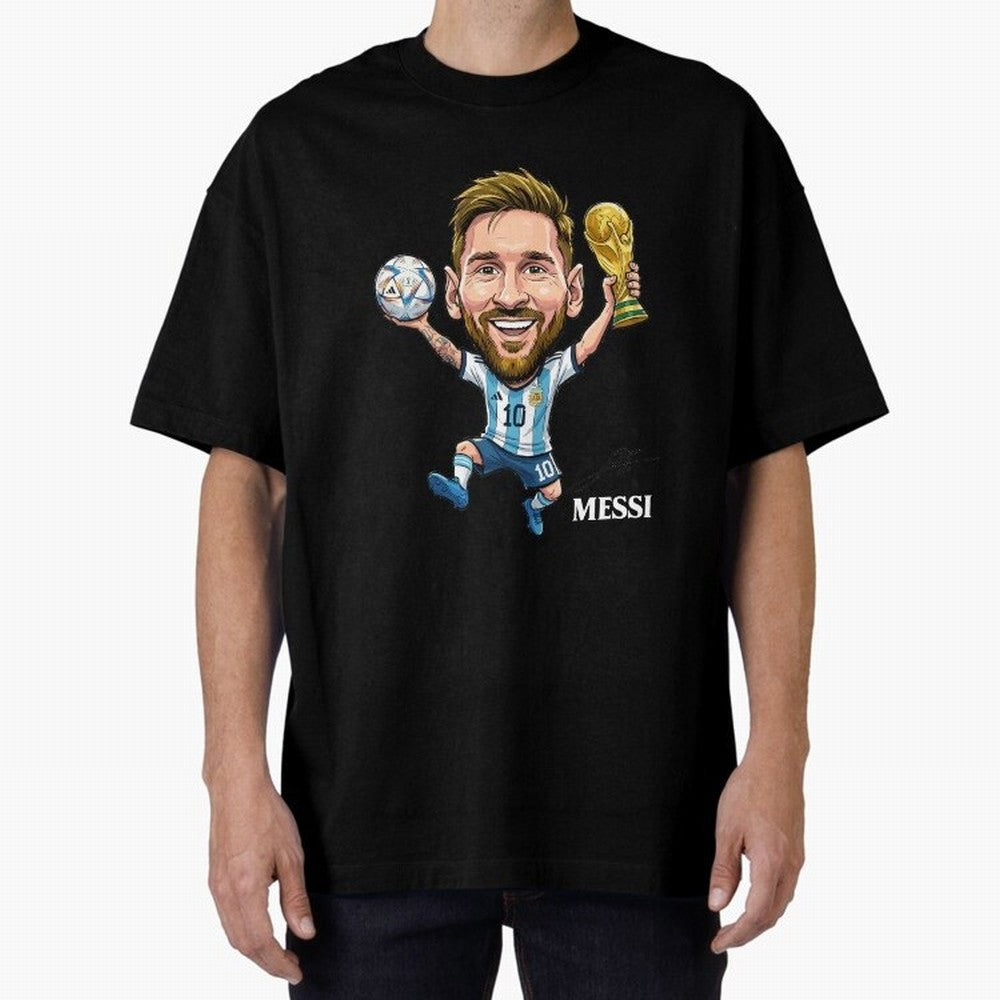 Messi Campion Oversized T-Shirt Bring Legendary Rivalry Energy to Global Football Passion for FIFA World Cup 2026, Inspired by Neymar, Haaland and Cristiano Ronaldo, Germany, Stadium Memories, Football Loyalty, International Chants and Championship
