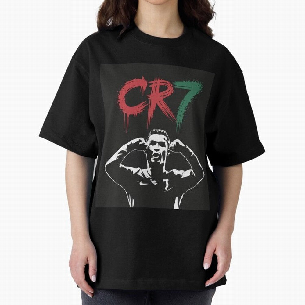 Cristiano Ronaldo CR7 T-shirt Design Oversized T-Shirt Share the Excitement of FIFA World Cup 2026 Group Stage for Fans of Messi and Brazil, Bringing Football Passion, Legendary Performances, Festival Vibes and Supporter Community; Made for Die