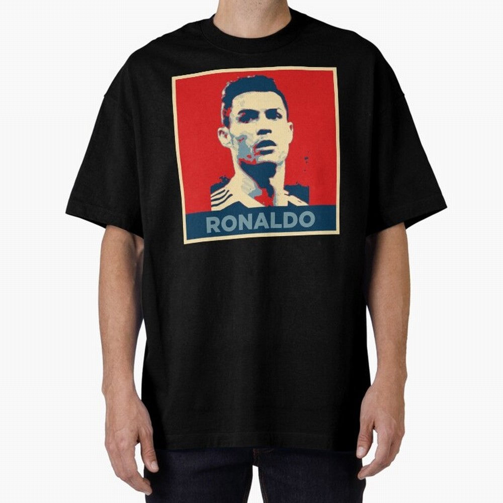 Cristiano Ronaldo Obama Style Oversized T-Shirt Honor the Beautiful Game during the FIFA World Cup 2026 USA Canada Mexico Journey through CR7 and Messi Highlights, England, France and Netherlands Pride, Stadium Memories, Football Loyalty,