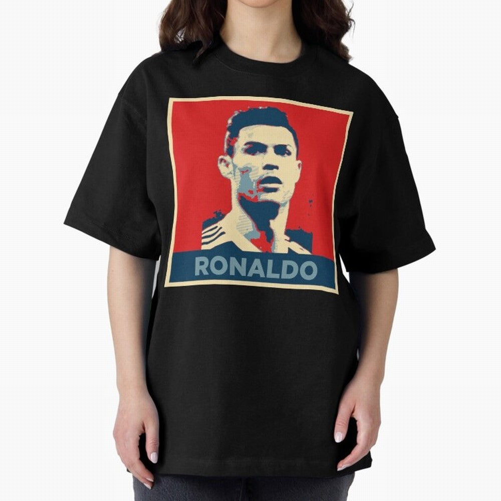 Cristiano Ronaldo Obama Style Oversized T-Shirt Honor the Beautiful Game during the FIFA World Cup 2026 USA Canada Mexico Journey through CR7 and Messi Highlights, England, France and Netherlands Pride, Stadium Memories, Football Loyalty,
