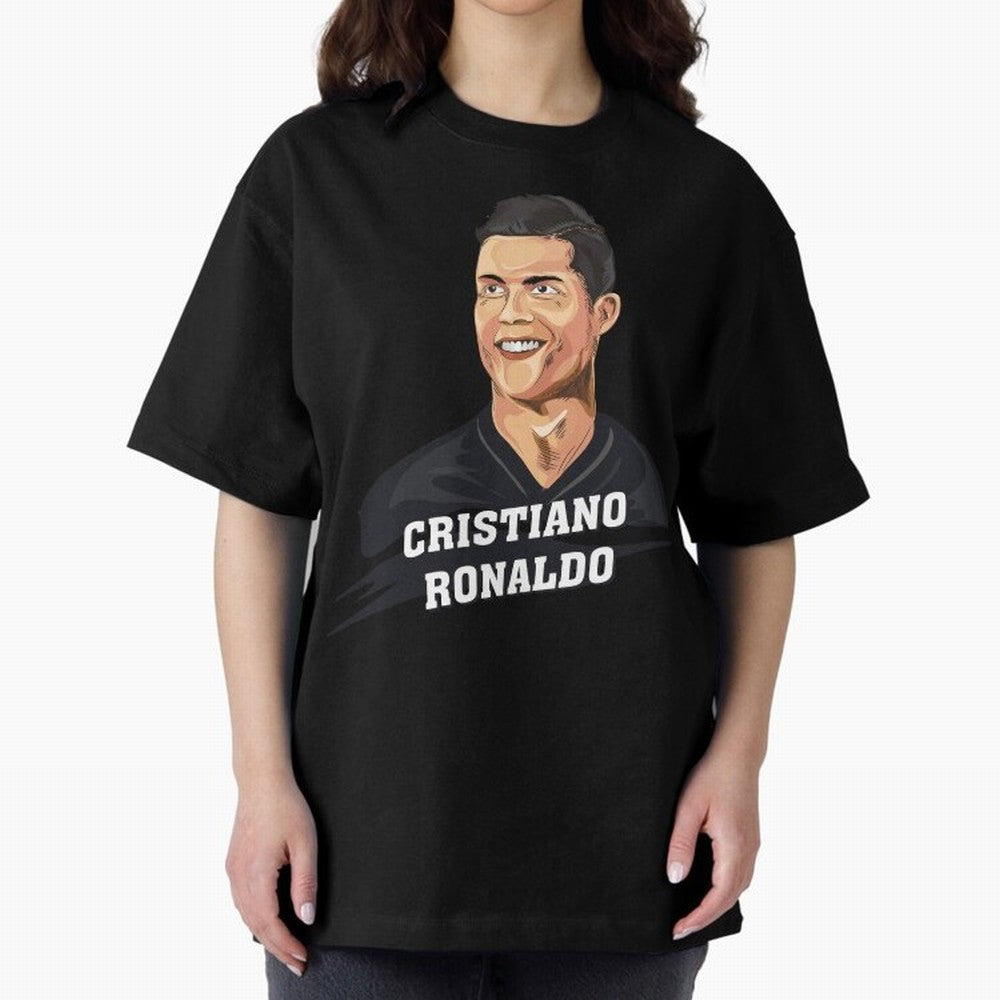 Cristiano Ronaldo Portrait Oversized T-Shirt Celebrate the Biggest Stage of the FIFA World Cup 2026 Journey through Messi, CR7 and Mbappe Highlights, England and Germany Pride, Match Day Excitement, Supporter Culture, Golden Goals and Global