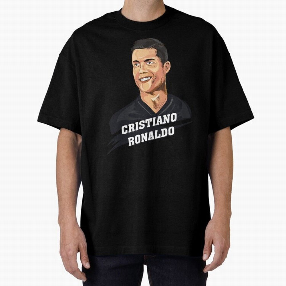 Cristiano Ronaldo Portrait Oversized T-Shirt Celebrate the Biggest Stage of the FIFA World Cup 2026 Journey through Messi, CR7 and Mbappe Highlights, England and Germany Pride, Match Day Excitement, Supporter Culture, Golden Goals and Global