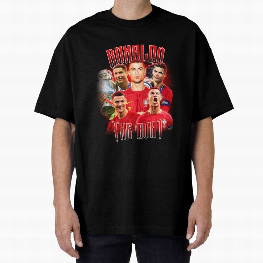 Cristiano Ronaldo The Goat Bootleg Oversized T-Shirt Represent FIFA World Cup 2026 Group Stage Spirit, Highlighting Brazil, Messi and Cristiano Ronaldo, Supporter Pride, Iconic Celebrations, Legendary Names and Global Match Day Energy; Created for