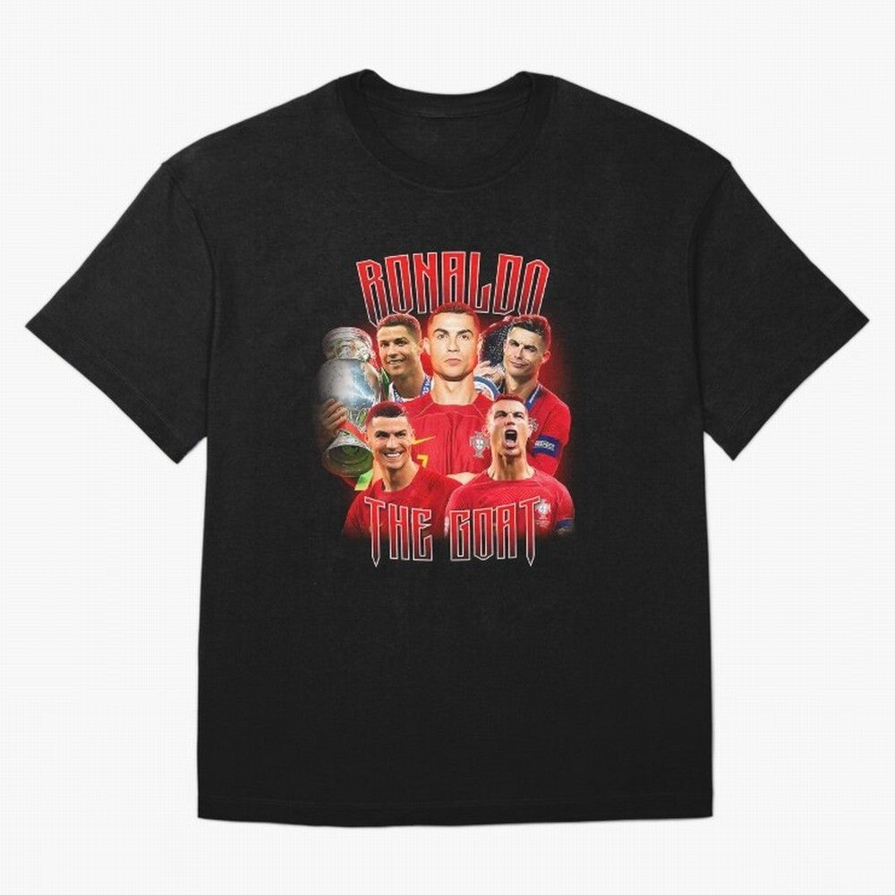 Cristiano Ronaldo The Goat Bootleg Oversized T-Shirt Represent FIFA World Cup 2026 Group Stage Spirit, Highlighting Brazil, Messi and Cristiano Ronaldo, Supporter Pride, Iconic Celebrations, Legendary Names and Global Match Day Energy; Created for