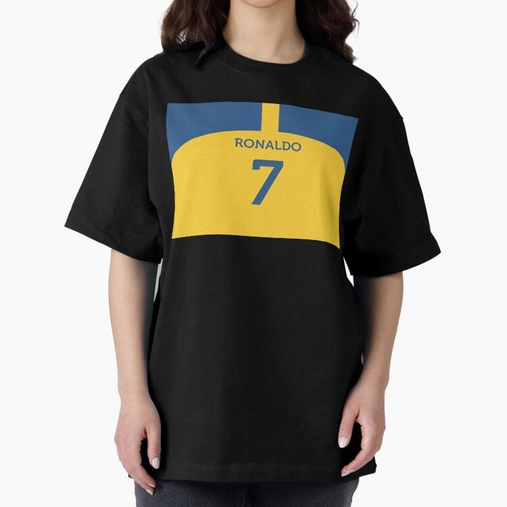 Cristiano Ronaldo Al Nassr Fc Oversized T-Shirt Follow the Final Road of Global Football Passion for FIFA World Cup 2026 Group Stage, Featuring Cristiano Ronaldo, Haaland and CR7, Spain, Supporter Pride, Iconic Celebrations, Legendary Names and