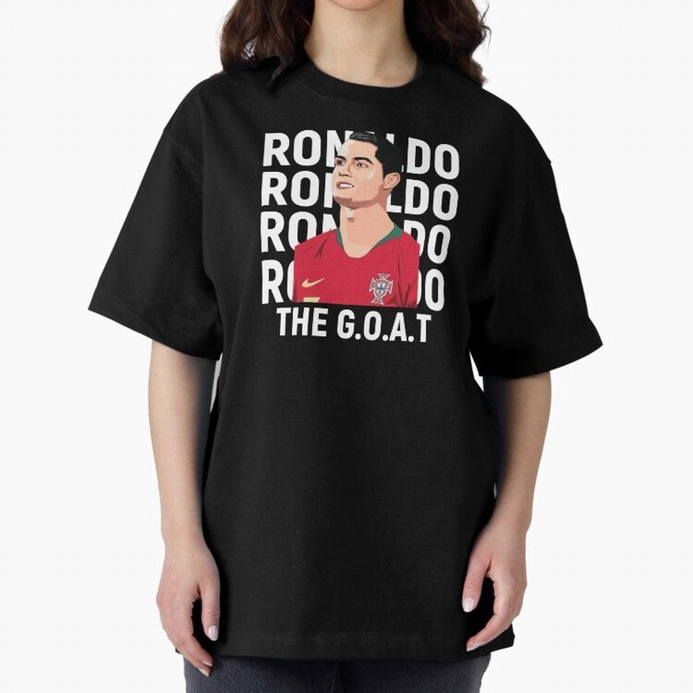 Ronaldo The Goat Oversized T-Shirt Wear the Spirit of Global Football Passion for FIFA World Cup 2026 Group Stage, Made for Messi, Germany, Tournament Hype, Historic Matchups, Family Viewing Parties and Global Sports Pride; Great for Watch Parties,