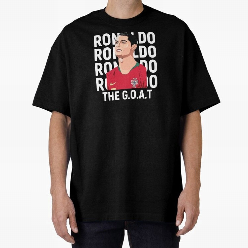 Ronaldo The Goat Oversized T-Shirt Wear the Spirit of Global Football Passion for FIFA World Cup 2026 Group Stage, Made for Messi, Germany, Tournament Hype, Historic Matchups, Family Viewing Parties and Global Sports Pride; Great for Watch Parties,