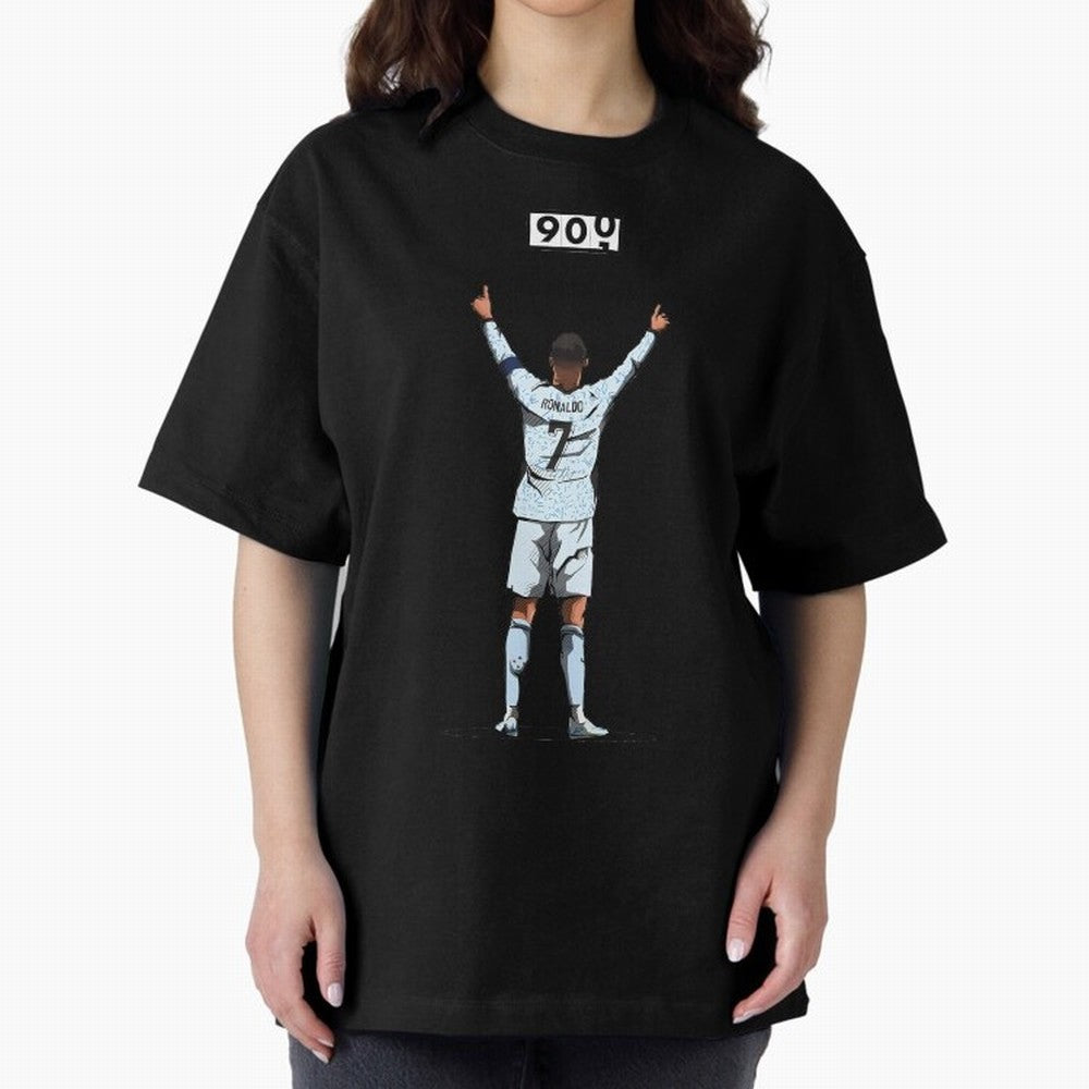 Ronaldo 900 Goals Celebration Iconic Football Design Oversized T-Shirt Turn Football Passion into FIFA World Cup 2026 USA Canada Mexico Spirit, Centered on Spain and Netherlands, Mbappe, Goal Celebration Energy, Supporter Heritage, Football Icons