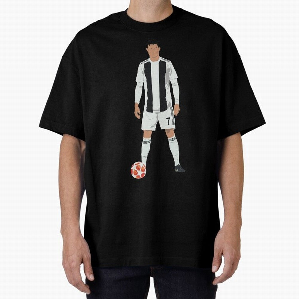 Ronaldo Stance Oversized T-Shirt Keep Football History Alive during Match Day Hype around FIFA World Cup 2026, Mbappe and Neymar, England, Supporter Pride, Iconic Celebrations, Legendary Names and Global Match Day Energy; Ideal for Fans Who Follow