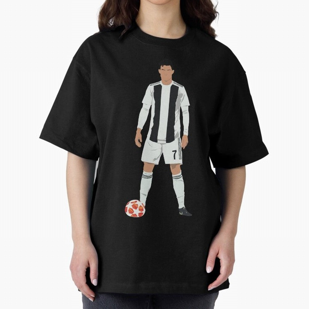 Ronaldo Stance Oversized T-Shirt Keep Football History Alive during Match Day Hype around FIFA World Cup 2026, Mbappe and Neymar, England, Supporter Pride, Iconic Celebrations, Legendary Names and Global Match Day Energy; Ideal for Fans Who Follow