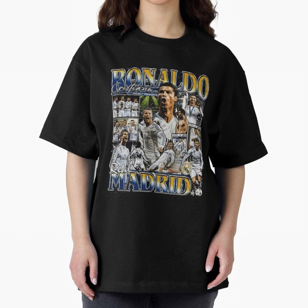 Cristiano Ronaldo Real Vintage Bootleg Oversized T-Shirt Bring a Champion Mindset to FIFA World Cup 2026 Group Stage for Fans of Haaland and Mbappe and Portugal, Bringing Game Day Rituals, Football Legends, Country Pride and the Road to the Final;