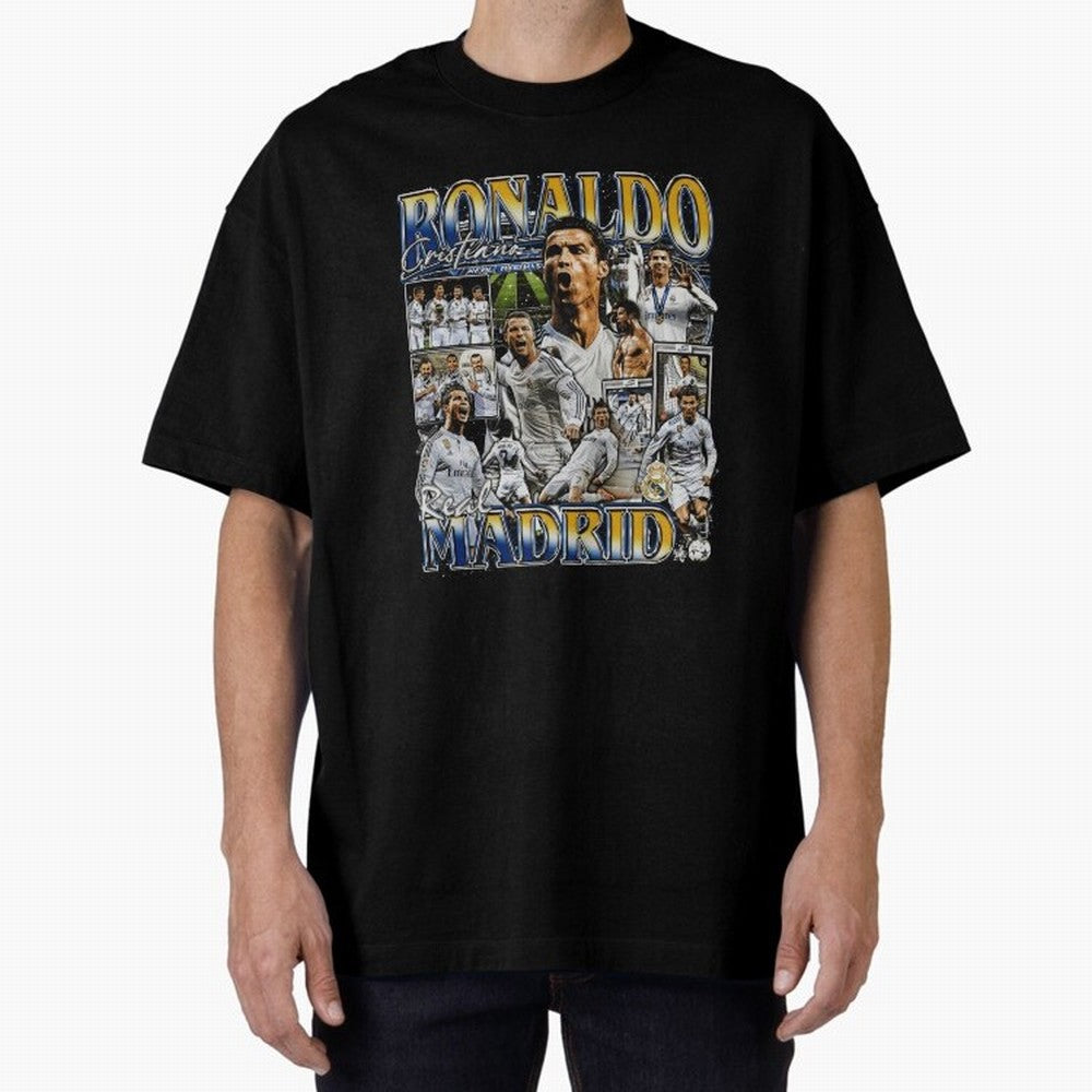 Cristiano Ronaldo Real Vintage Bootleg Oversized T-Shirt Bring a Champion Mindset to FIFA World Cup 2026 Group Stage for Fans of Haaland and Mbappe and Portugal, Bringing Game Day Rituals, Football Legends, Country Pride and the Road to the Final;