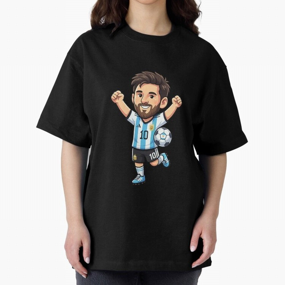 Cute Football Champion Cartoon Design Oversized T-Shirt Relive the Noise and Pride of the FIFA World Cup 2026 USA Canada Mexico Journey through Cristiano Ronaldo Highlights, Netherlands Pride, Sports Nostalgia, International Competition, Famous