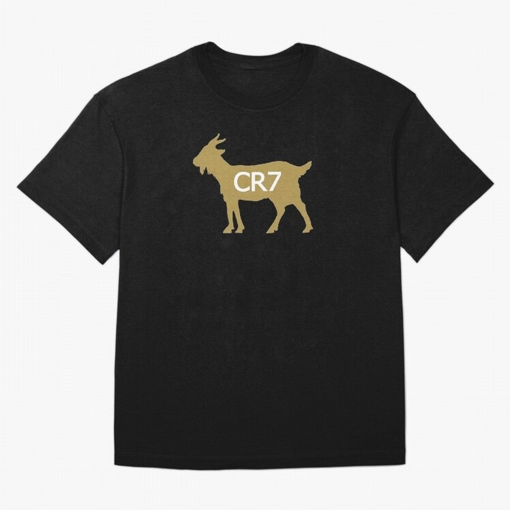 CR7 GOAT Gold B Oversized T-Shirt Celebrate Golden Goal Energy in FIFA World Cup 2026 Group Stage for Fans of Cristiano Ronaldo, Haaland and CR7 and England, Bringing Match Day Excitement, Supporter Culture, Golden Goals and Global Football