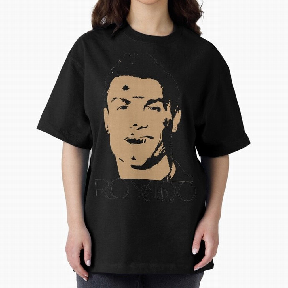 Portugal Football Captain Cristiano Ronaldo Vector Illustration Oversized T-Shirt Celebrate Golden Goal Energy in FIFA World Cup 2026 Group Stage for Fans of Messi, CR7 and Mbappe and Argentina and Brazil, Bringing Stadium Chants, National Pride,