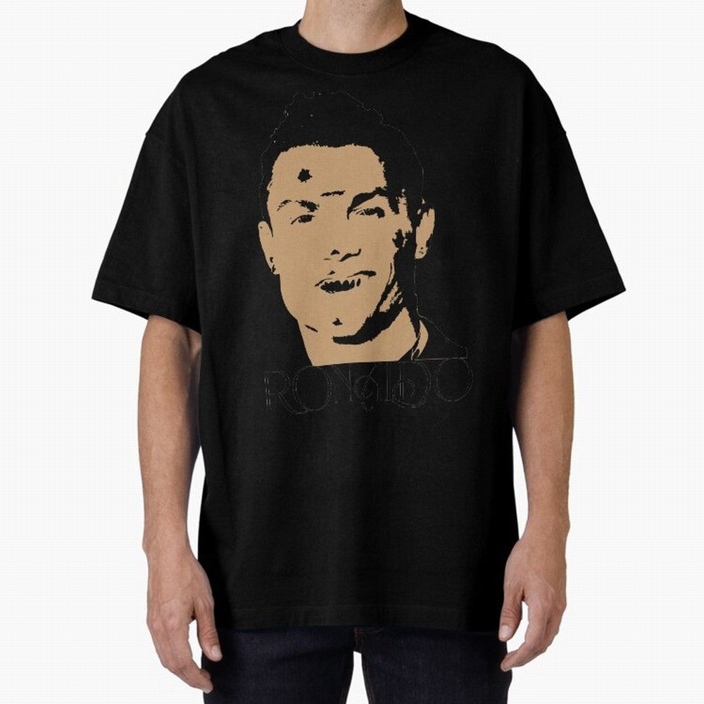 Portugal Football Captain Cristiano Ronaldo Vector Illustration Oversized T-Shirt Celebrate Golden Goal Energy in FIFA World Cup 2026 Group Stage for Fans of Messi, CR7 and Mbappe and Argentina and Brazil, Bringing Stadium Chants, National Pride,