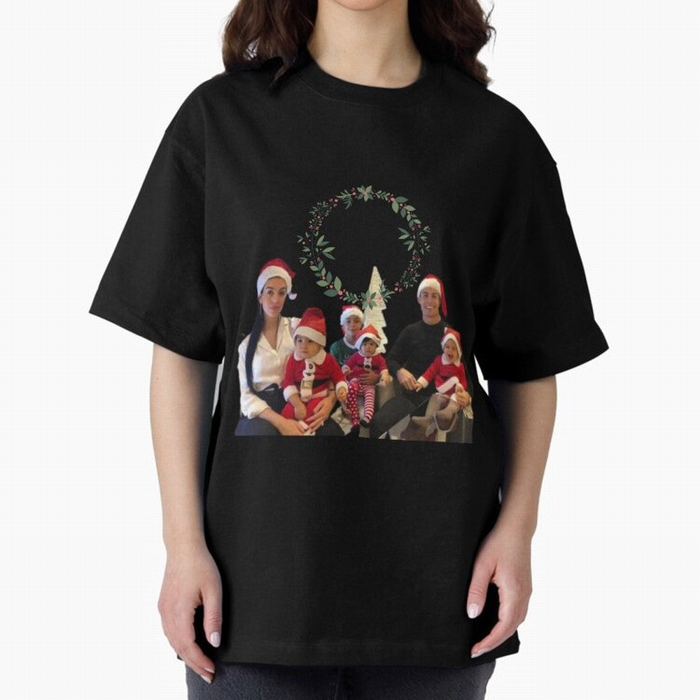 Cristiano ronaldo siuuu familly - siuuu Merry Christmas Oversized T-Shirt Celebrate Fan Culture around Match Day Hype around FIFA World Cup 2026 USA Canada Mexico, Messi and Cristiano Ronaldo, England, Global Supporter Spirit, Legendary Goals,