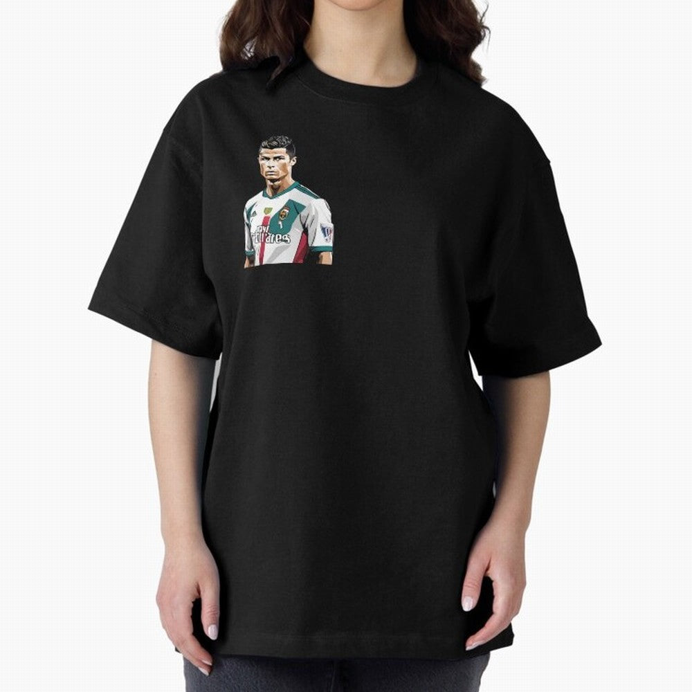 Cristiano Ronaldo Oversized T-Shirt Support Match Day Hype around FIFA World Cup 2026 USA Canada Mexico, Messi, France and Portugal, Champion Mindset, Group Stage Buzz, Knockout Tension and Passionate Fan Culture; Ideal for Football Dads, Football