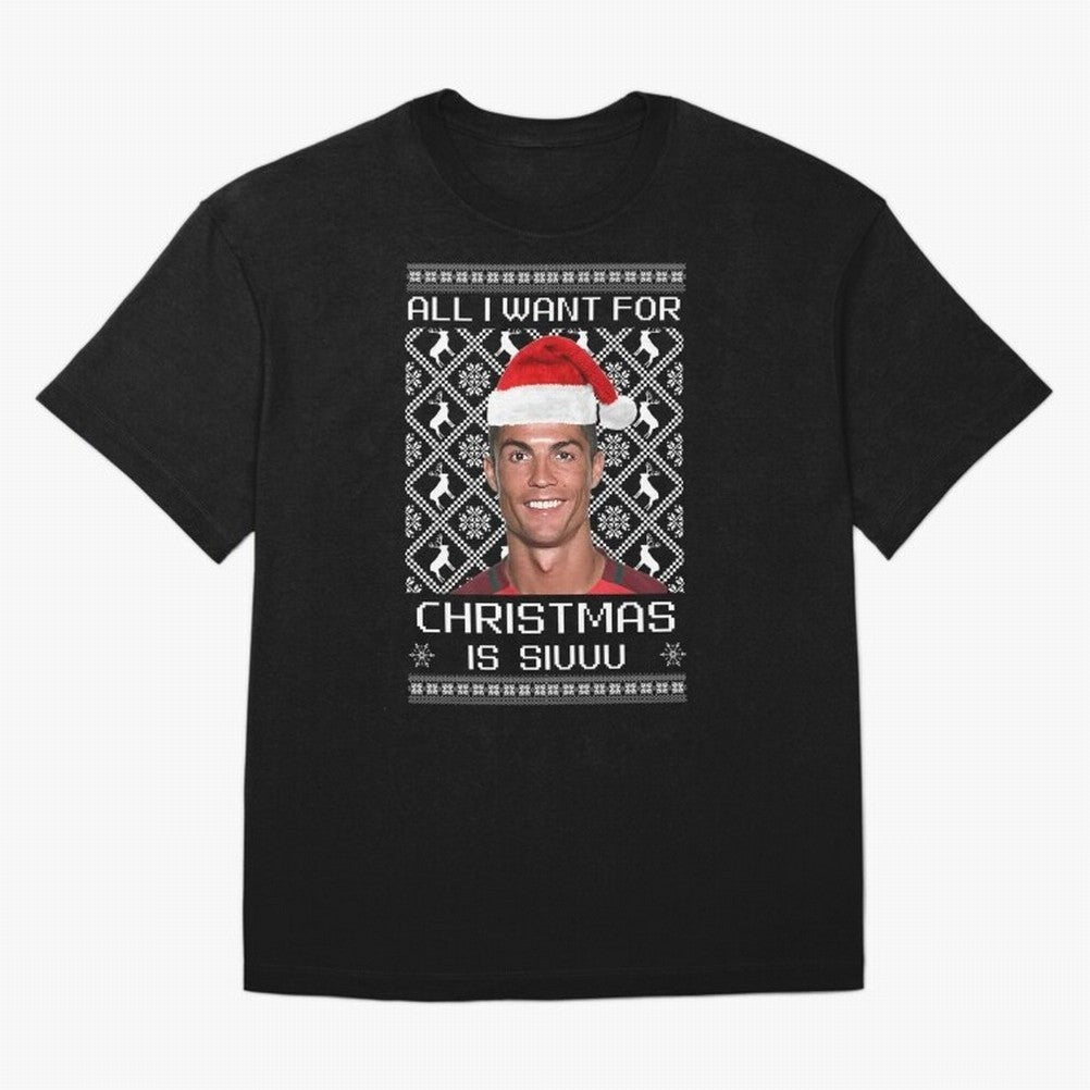 Cristiano Ronaldo Siuuu Christmas Oversized T-Shirt Build Match Day Hype around FIFA World Cup 2026 Group Stage, Cristiano Ronaldo, Haaland and CR7, Brazil, Portugal and Argentina, Soccer Culture, Superstar Moments, National Team Dreams and