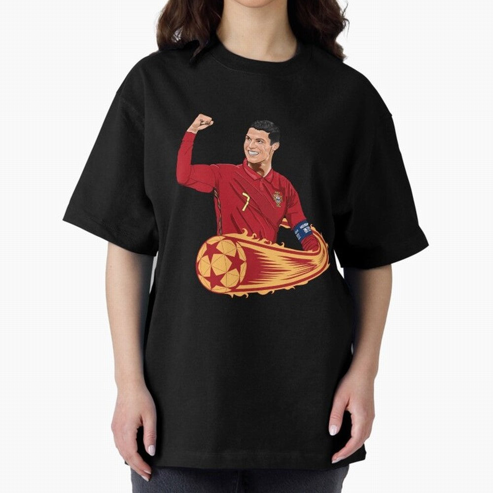 Cristiano Ronaldo drawing Oversized T-Shirt Feel the Heartbeat of Match Day Hype around FIFA World Cup 2026 Group Stage, Neymar, Haaland and Cristiano Ronaldo, Netherlands, Tournament Hype, Historic Matchups, Family Viewing Parties and Global