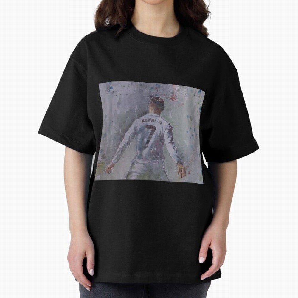 Cristiano Ronaldo - Portrait 2 Oversized T-Shirt Celebrate the Road through the FIFA World Cup 2026 Journey through Haaland Highlights, Netherlands Pride, Global Supporter Spirit, Legendary Goals, National Colors and Tournament Celebration; Perfect