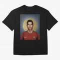 Cristiano Ronaldo CR7 Saint Portugal Football Legend Fan Art Oversized T-Shirt Bring Home FIFA World Cup 2026 Group Stage for Fans of Messi and Brazil, Bringing Game Day Rituals, Football Legends, Country Pride and the Road to the Final; Built for