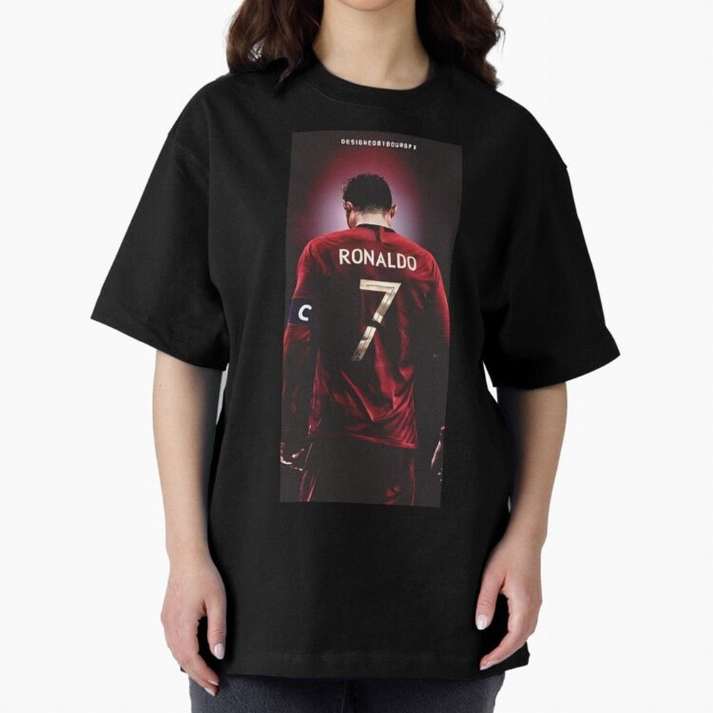 Cristiano Ronaldo Oversized T-Shirt Show Match Day Excitement for Global Football Passion for FIFA World Cup 2026, Connected to Haaland, Germany, Football History, Final Match Energy, Crowd Noise and Once in a Lifetime Moments; Built for Supporters