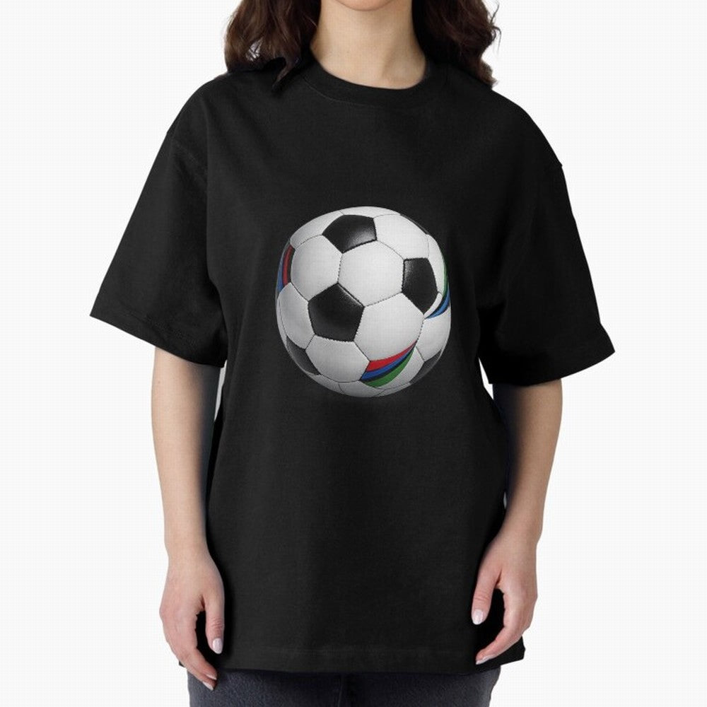 Kick Power Football Design | Classic Soccer Ball Sports Artwork Oversized T-Shirt Keep the Match Day Mood of FIFA World Cup 2026 Group Stage for Fans of Messi and France, Bringing Sports Nostalgia, International Competition, Famous Players and