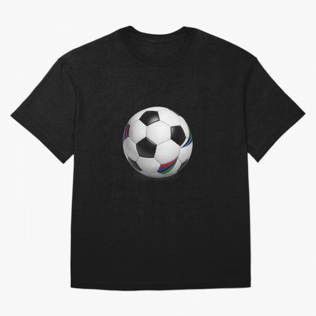 Kick Power Football Design | Classic Soccer Ball Sports Artwork Oversized T-Shirt Keep the Match Day Mood of FIFA World Cup 2026 Group Stage for Fans of Messi and France, Bringing Sports Nostalgia, International Competition, Famous Players and