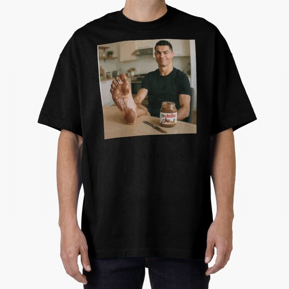 Ronaldo Nutella (LOW RES) Oversized T-Shirt Carry National Pride through FIFA World Cup 2026 Highlighting Messi, Argentina and Brazil Energy, Game Day Rituals, Football Legends, Country Pride and the Road to the Final; Ideal for Passionate Fans Who