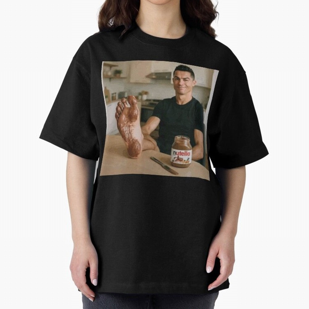 Ronaldo Nutella (LOW RES) Oversized T-Shirt Carry National Pride through FIFA World Cup 2026 Highlighting Messi, Argentina and Brazil Energy, Game Day Rituals, Football Legends, Country Pride and the Road to the Final; Ideal for Passionate Fans Who