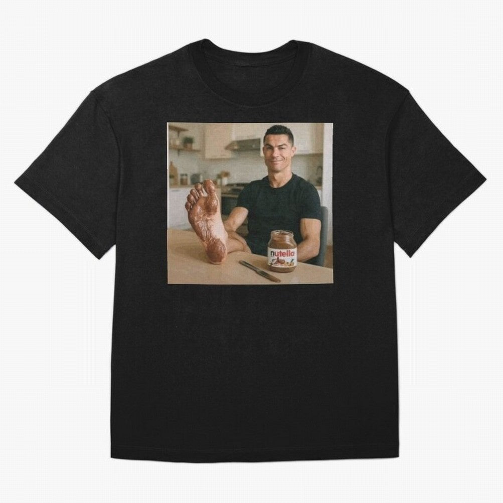 Ronaldo Nutella (LOW RES) Oversized T-Shirt Carry National Pride through FIFA World Cup 2026 Highlighting Messi, Argentina and Brazil Energy, Game Day Rituals, Football Legends, Country Pride and the Road to the Final; Ideal for Passionate Fans Who