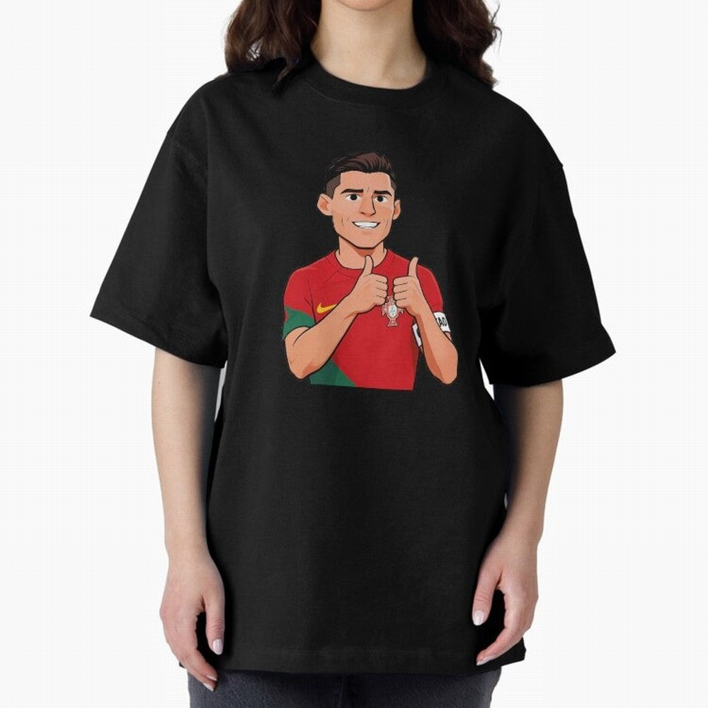 World CUP Cristiano Oversized T-Shirt Join Supporters Worldwide for the FIFA World Cup 2026 Journey through Cristiano Ronaldo Highlights, Germany Pride, Retro Football Energy, Iconic Rivalries, Trophy Chase Drama and Stadium Atmosphere; Perfect for