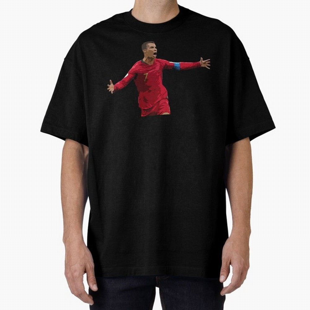 Cristiano Ronaldo Oversized T-Shirt Fuel FIFA World Cup 2026 USA Canada Mexico Spirit, Celebrating Spain, Messi and Cristiano Ronaldo, Retro Football Energy, Iconic Rivalries, Trophy Chase Drama and Stadium Atmosphere; Great for Supporters Who Love