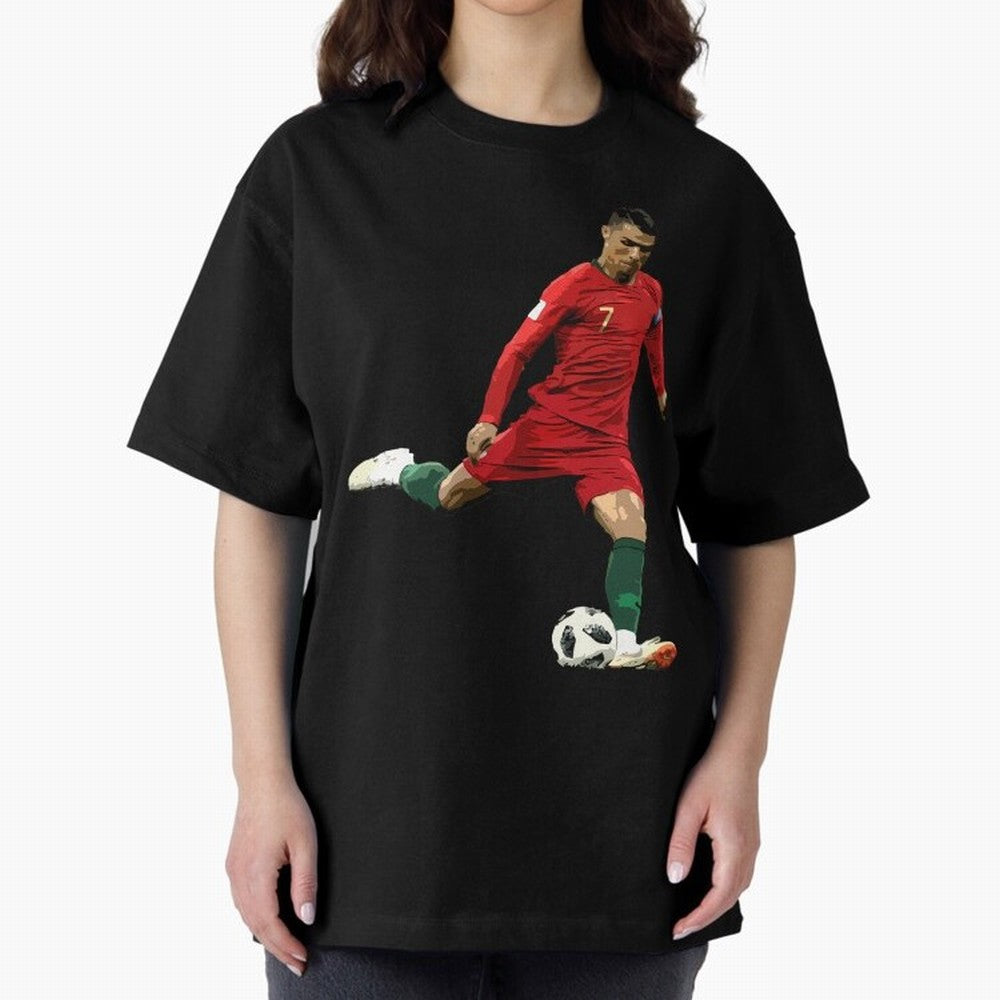 Cristiano Ronaldo Oversized T-Shirt Celebrate Fan Favorites in FIFA World Cup 2026 USA Canada Mexico Filled with Messi, France and Portugal Energy, Tournament Hype, Historic Matchups, Family Viewing Parties and Global Sports Pride; Great for