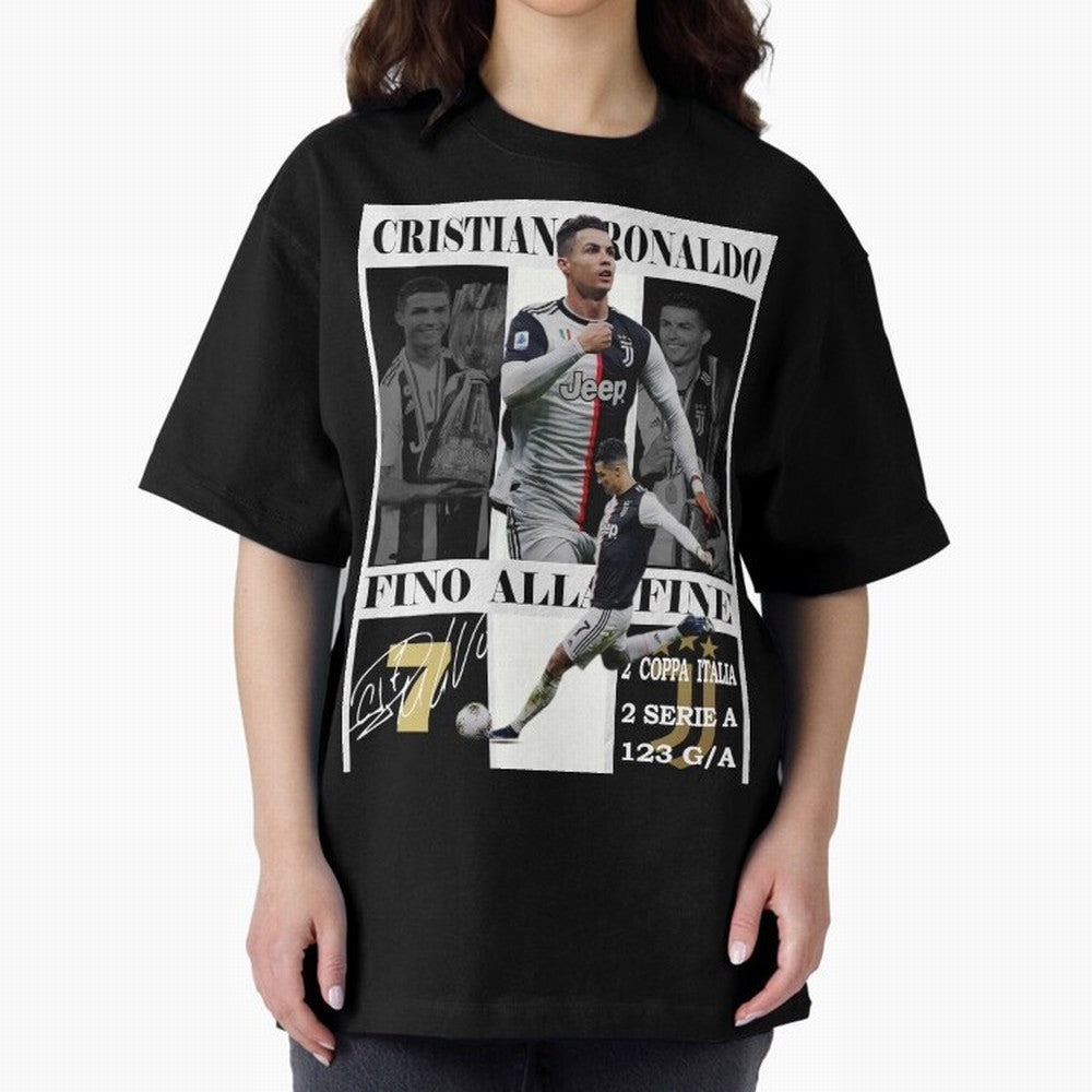 Cristiano Ronaldo Juventus Poster - Iconic CR7 Turin Fan Art Print Oversized T-Shirt Show Love for Legendary Goals in Match Day Hype around FIFA World Cup 2026, Haaland and Mbappe, Germany, Stadium Chants, National Pride, Trophy Dreams and