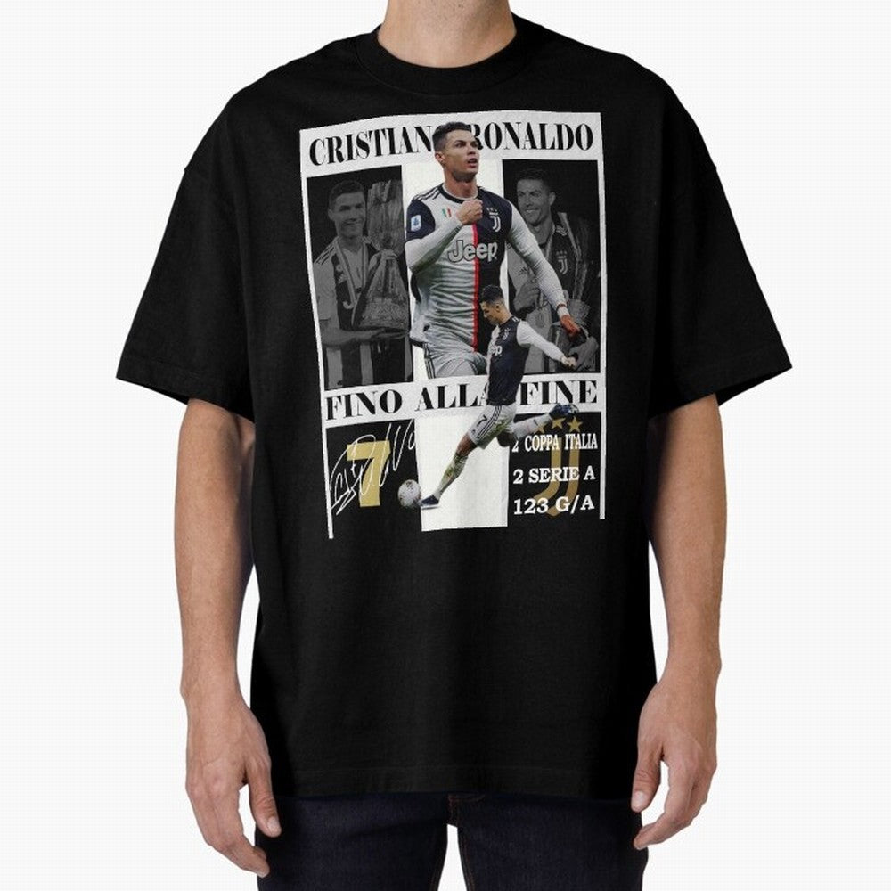 Cristiano Ronaldo Juventus Poster - Iconic CR7 Turin Fan Art Print Oversized T-Shirt Show Love for Legendary Goals in Match Day Hype around FIFA World Cup 2026, Haaland and Mbappe, Germany, Stadium Chants, National Pride, Trophy Dreams and
